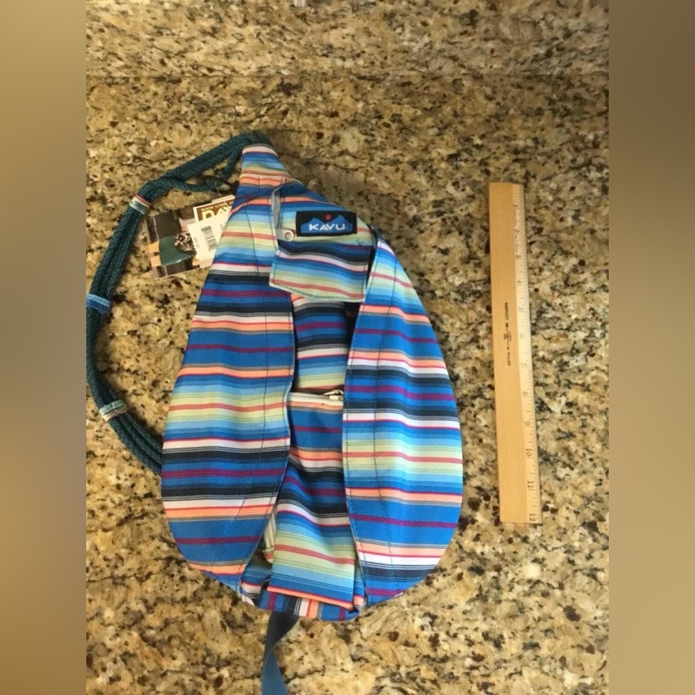 Kavu Striped Sling Bag - Blue and Pink